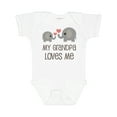 thumbnail image 1 of Inktastic My Grandpa Loves Me Boys or Girls Baby Bodysuit, 1 of 5