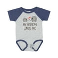 thumbnail image 1 of Inktastic My Grandpa Loves Me Boys or Girls Baby Bodysuit, 1 of 5