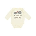 thumbnail image 1 of Inktastic My Grandpa Loves Me Boys or Girls Long Sleeve Baby Bodysuit, 1 of 5