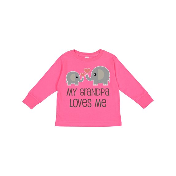 Inktastic My Grandpa Loves Me Boys or Girls Long Sleeve Toddler T-Shirt