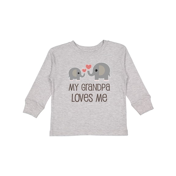 Inktastic My Grandpa Loves Me Boys or Girls Long Sleeve Toddler T-Shirt