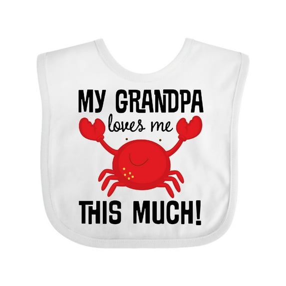 Inktastic My Grandpa Loves Me Crab Boys or Girls Baby Bib
