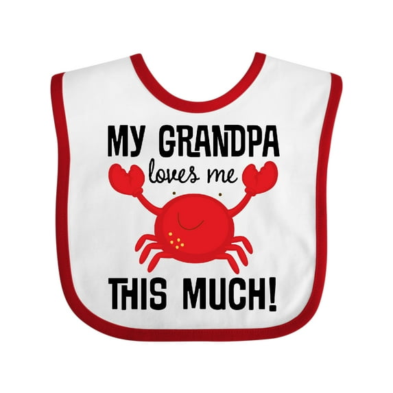 Inktastic My Grandpa Loves Me Crab Boys or Girls Baby Bib