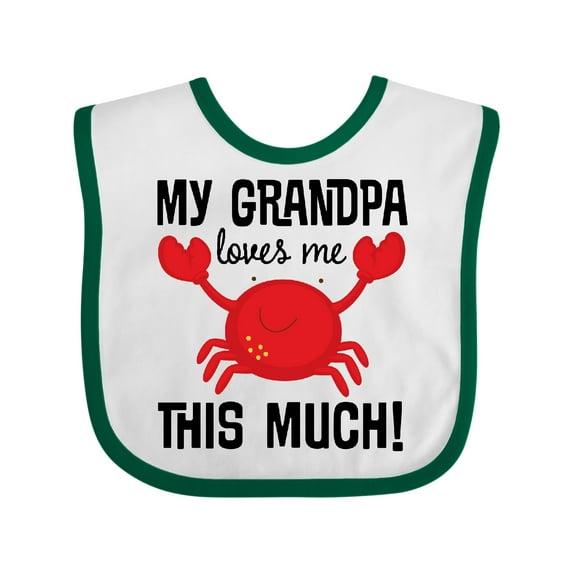 Inktastic My Grandpa Loves Me Crab Boys or Girls Baby Bib
