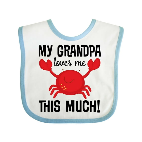 Inktastic My Grandpa Loves Me Crab Boys or Girls Baby Bib