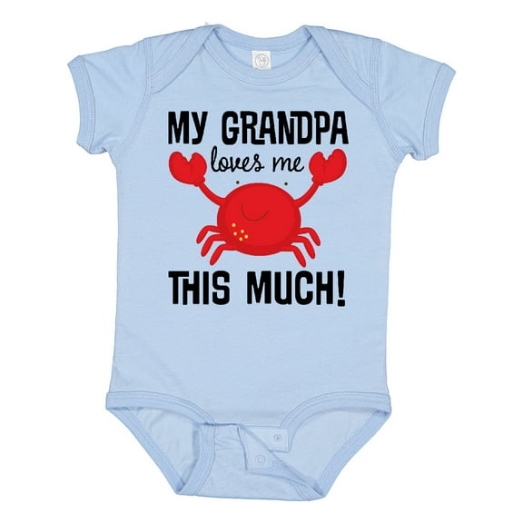 Inktastic My Grandpa Loves Me Crab Boys or Girls Baby Bodysuit