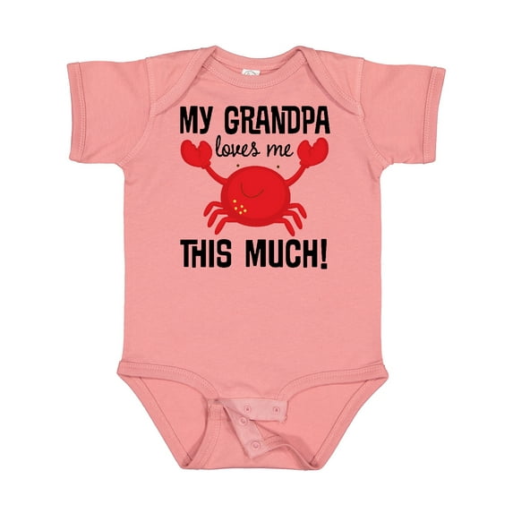 Inktastic My Grandpa Loves Me Crab Boys or Girls Baby Bodysuit