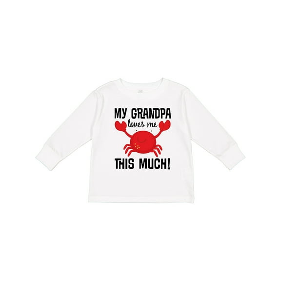 Inktastic My Grandpa Loves Me Crab Boys or Girls Long Sleeve Toddler T-Shirt