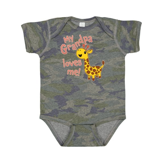 Inktastic My Grandpa Loves Me Cute Giraffe Boys or Girls Baby Bodysuit