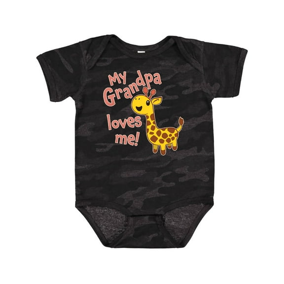 Inktastic My Grandpa Loves Me Cute Giraffe Boys or Girls Baby Bodysuit