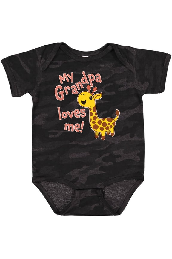 My Grandpa Loves Me Cute Giraffe Boys or Girls Baby Bodysuit