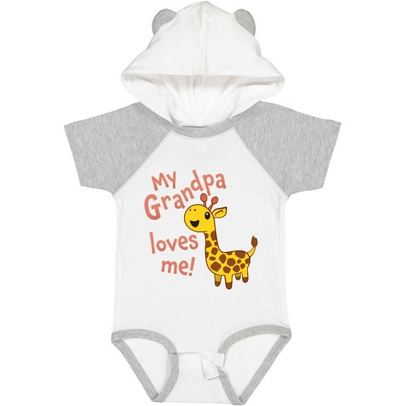 Inktastic My Grandpa Loves Me Cute Giraffe Boys or Girls Baby Bodysuit