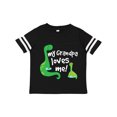thumbnail image 1 of Inktastic My Grandpa Loves Me Dinosaur Boys Toddler T-Shirt, 1 of 5