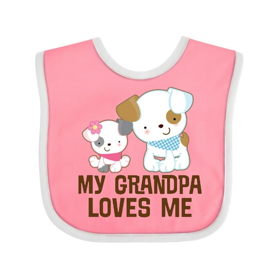 Inktastic My Grandpa Loves Me Girls Girls Baby Bib