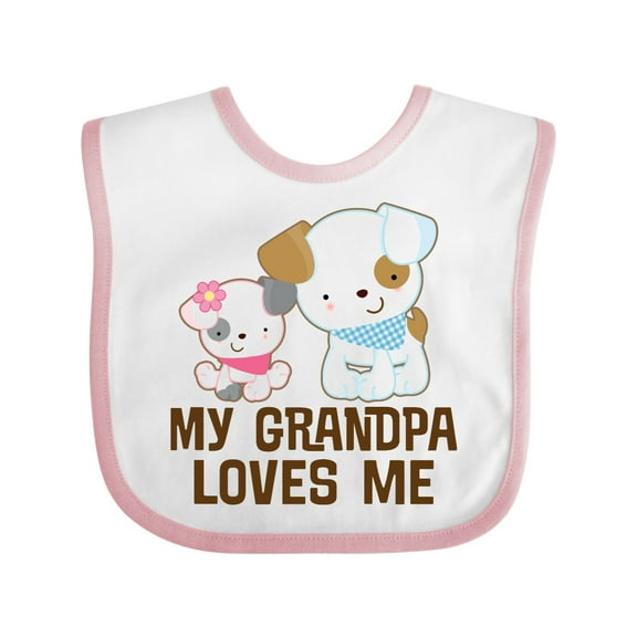 Inktastic My Grandpa Loves Me Girls Girls Baby Bib