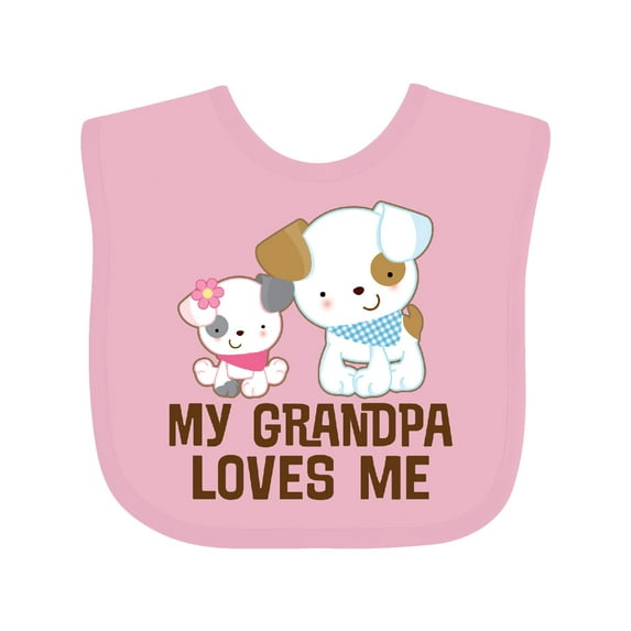 Inktastic My Grandpa Loves Me Girls Girls Baby Bib