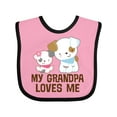 thumbnail image 1 of Inktastic My Grandpa Loves Me Girls Girls Baby Bib, 1 of 4