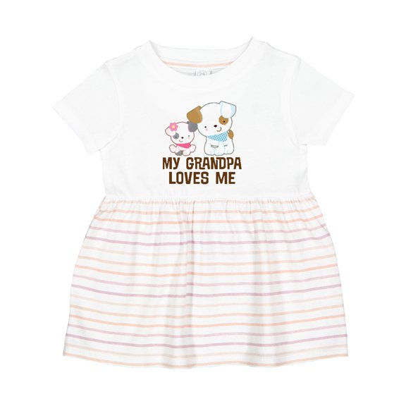 Inktastic My Grandpa Loves Me Girls Girls Baby Dress