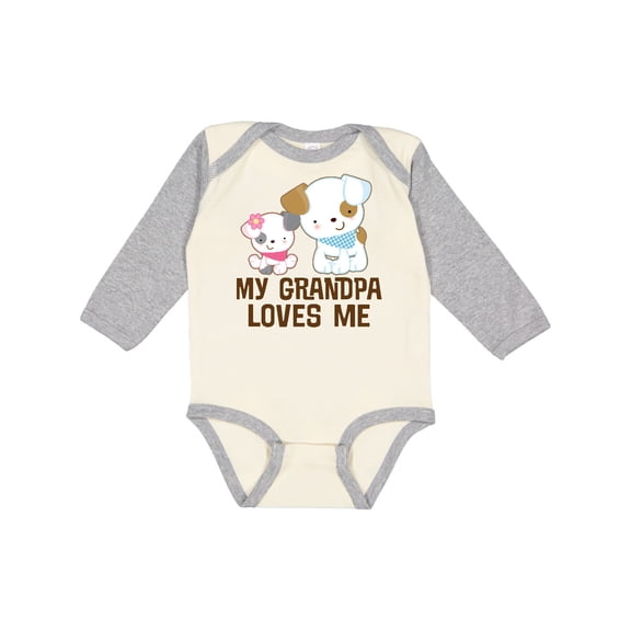 Inktastic My Grandpa Loves Me Girls Girls Long Sleeve Baby Bodysuit