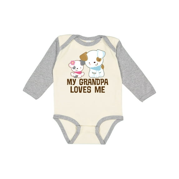 Inktastic My Grandpa Loves Me Girls Girls Long Sleeve Baby Bodysuit