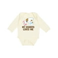 thumbnail image 1 of Inktastic My Grandpa Loves Me Girls Girls Long Sleeve Baby Bodysuit, 1 of 5