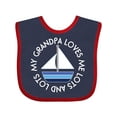 thumbnail image 1 of Inktastic My Grandpa Loves Me Grandson Sailboat Boys Baby Bib, 1 of 4