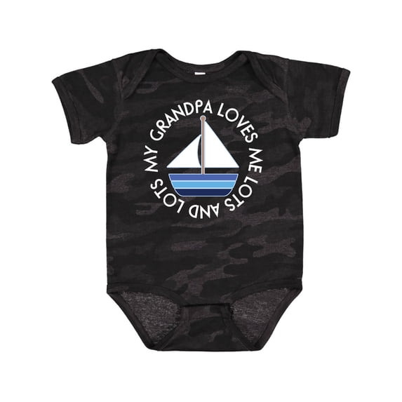 Inktastic My Grandpa Loves Me Grandson Sailboat Boys Baby Bodysuit
