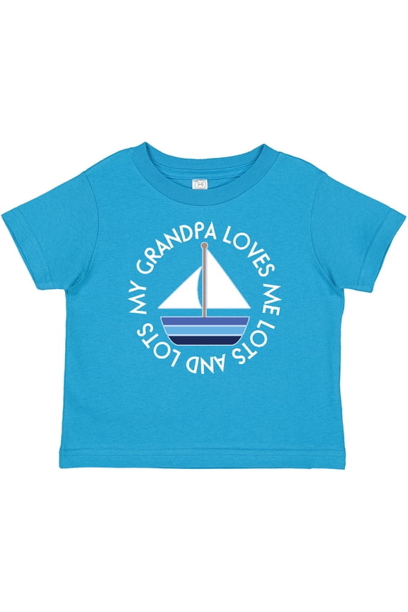 My Grandpa Loves Me Grandson Sailboat Boys Baby T-Shirt