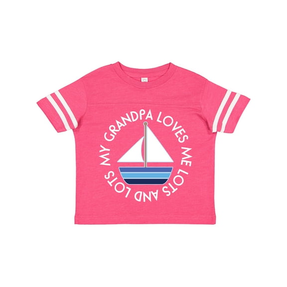 Inktastic My Grandpa Loves Me Grandson Sailboat Boys Toddler T-Shirt