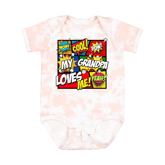 Inktastic My Grandpa Loves Me Superhero Boys or Girls Baby Bodysuit