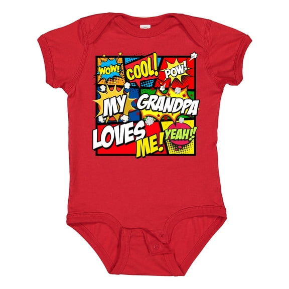 Inktastic My Grandpa Loves Me Superhero Boys or Girls Baby Bodysuit