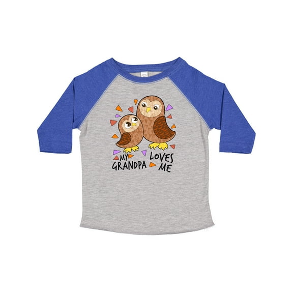 Inktastic My Grandpa Loves Me Cute Owl Family Boys or Girls Toddler T-Shirt