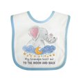 thumbnail image 1 of Inktastic My Grandpa Loves Me to the Moon and Back Elephant Family Boys or Girls Baby Bib, 1 of 4
