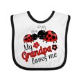 thumbnail image 1 of Inktastic My Grandpa Loves Me with Cute Ladybugs Boys or Girls Baby Bib, 1 of 4