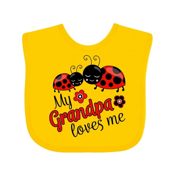 Inktastic My Grandpa Loves Me with Cute Ladybugs Boys or Girls Baby Bib