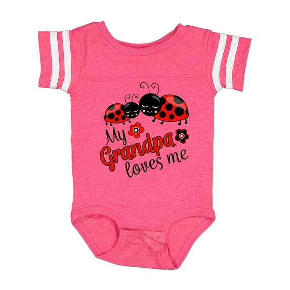 Inktastic My Grandpa Loves Me with Cute Ladybugs Boys or Girls Baby Bodysuit