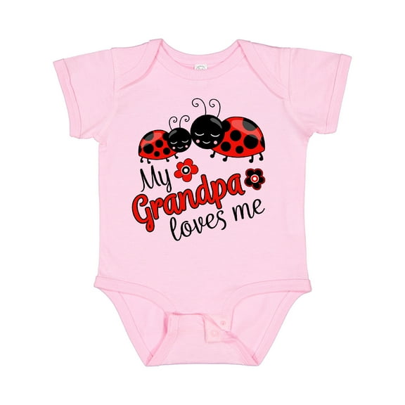 Inktastic My Grandpa Loves Me with Cute Ladybugs Boys or Girls Baby Bodysuit