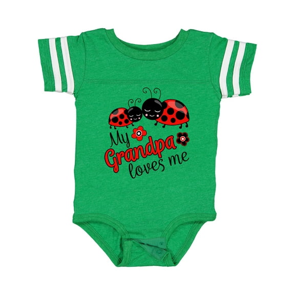 Inktastic My Grandpa Loves Me with Cute Ladybugs Boys or Girls Baby Bodysuit