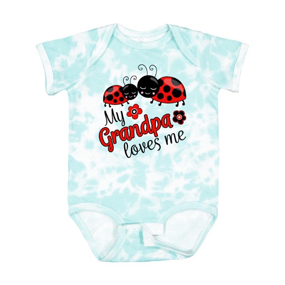Inktastic My Grandpa Loves Me with Cute Ladybugs Boys or Girls Baby Bodysuit