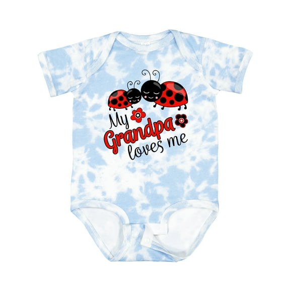Inktastic My Grandpa Loves Me with Cute Ladybugs Boys or Girls Baby Bodysuit