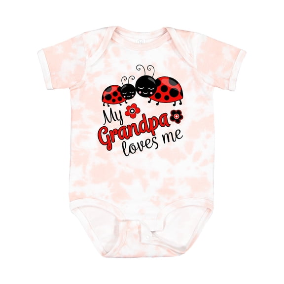 Inktastic My Grandpa Loves Me with Cute Ladybugs Boys or Girls Baby Bodysuit