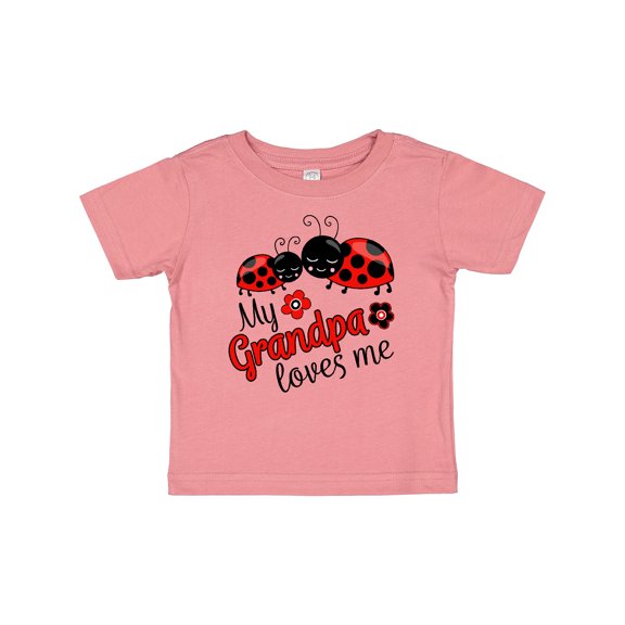 Inktastic My Grandpa Loves Me with Cute Ladybugs Boys or Girls Baby T-Shirt