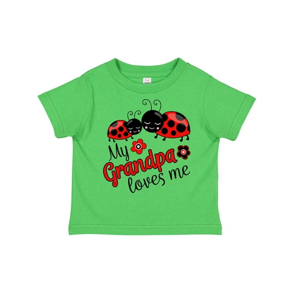 Inktastic My Grandpa Loves Me with Cute Ladybugs Boys or Girls Toddler T-Shirt