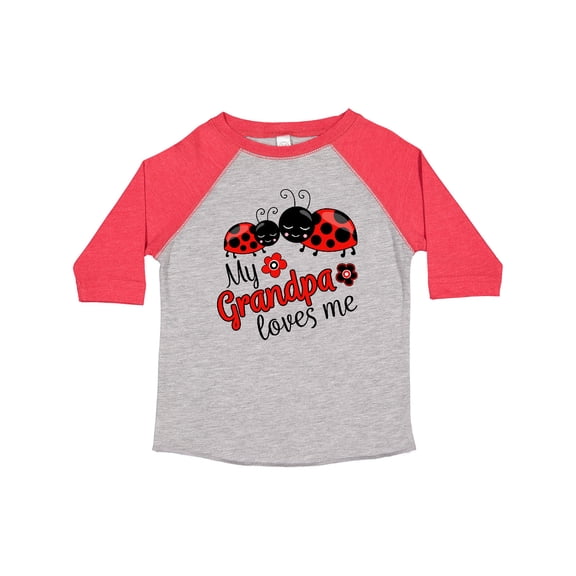 Inktastic My Grandpa Loves Me with Cute Ladybugs Boys or Girls Toddler T-Shirt
