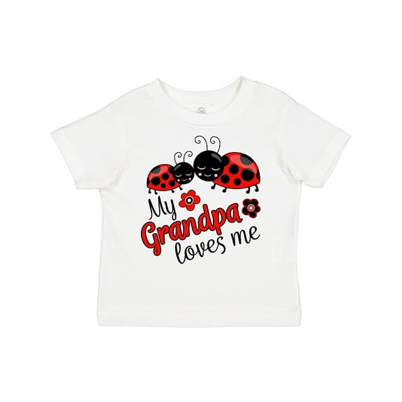 Inktastic My Grandpa Loves Me with Cute Ladybugs Boys or Girls Toddler T-Shirt