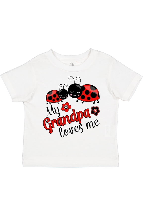 My Grandpa Loves Me with Cute Ladybugs Boys or Girls Toddler T-Shirt