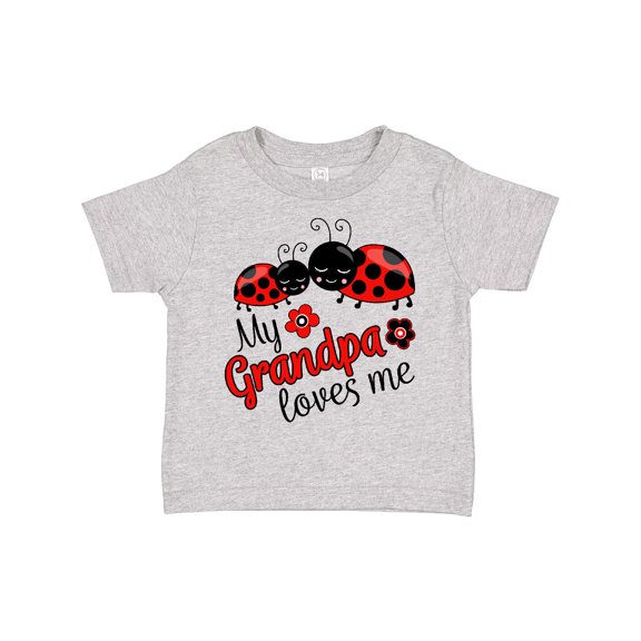 Inktastic My Grandpa Loves Me with Cute Ladybugs Boys or Girls Toddler T-Shirt
