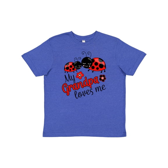 Inktastic My Grandpa Loves Me with Cute Ladybugs Youth T-Shirt