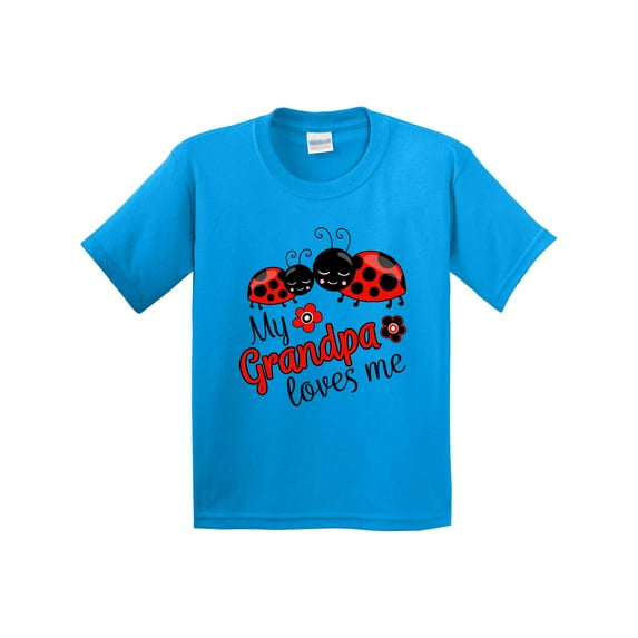 Inktastic My Grandpa Loves Me with Cute Ladybugs Youth T-Shirt