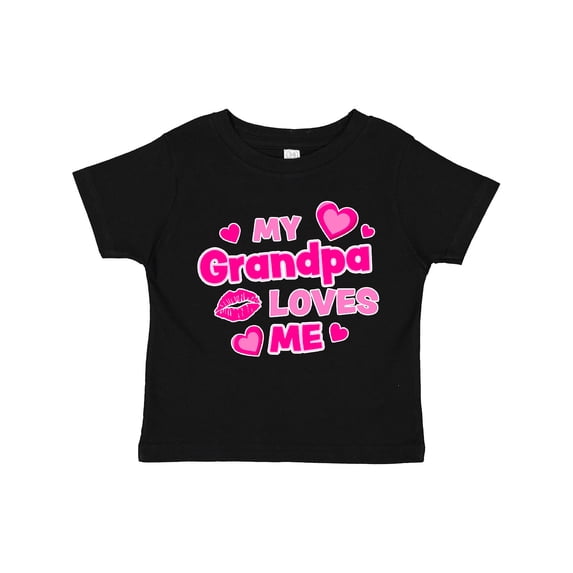 Inktastic My Grandpa Loves Me with Hearts and Kiss Boys or Girls Toddler T-Shirt